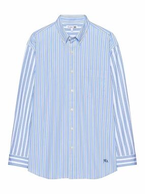 JW ANDERSON for Uniqlo Light Blue Multi-Stripe Long-Sleeve Button Shirt